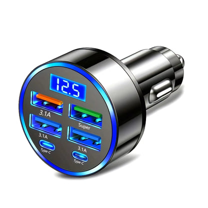 6 in 1 fast charging car adapter
