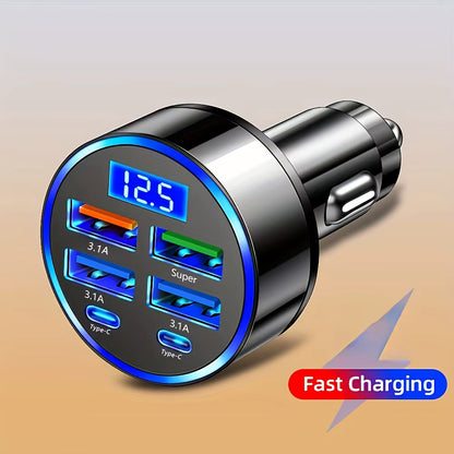 6 in 1 fast charging car adapter