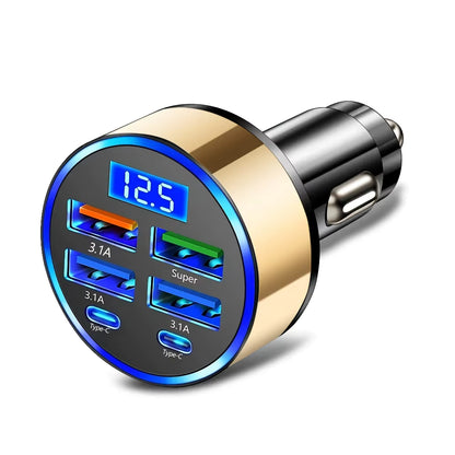 6 in 1 fast charging car adapter