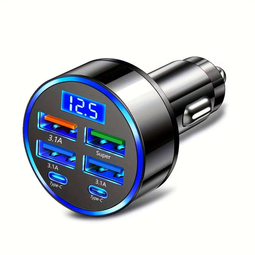 6 in 1 fast charging car adapter