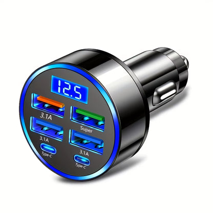 6 in 1 fast charging car adapter